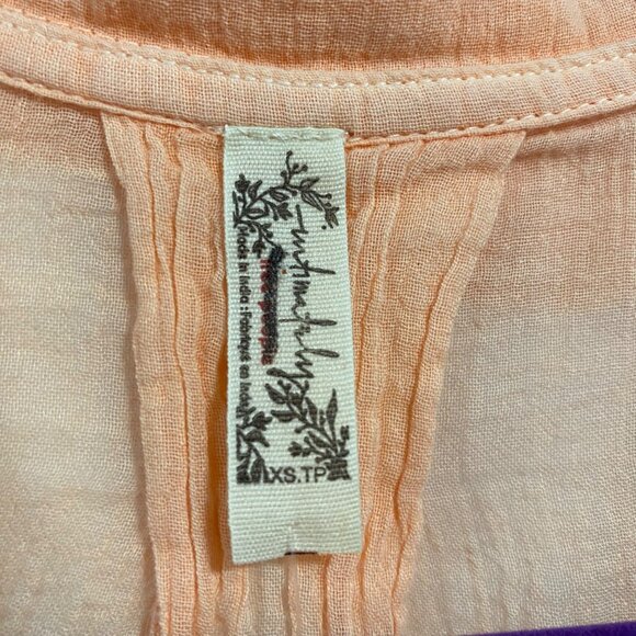Free People Intimately Sleep Talk Shirt Electric Peach Size XS NWOT - Picture 2 of 10